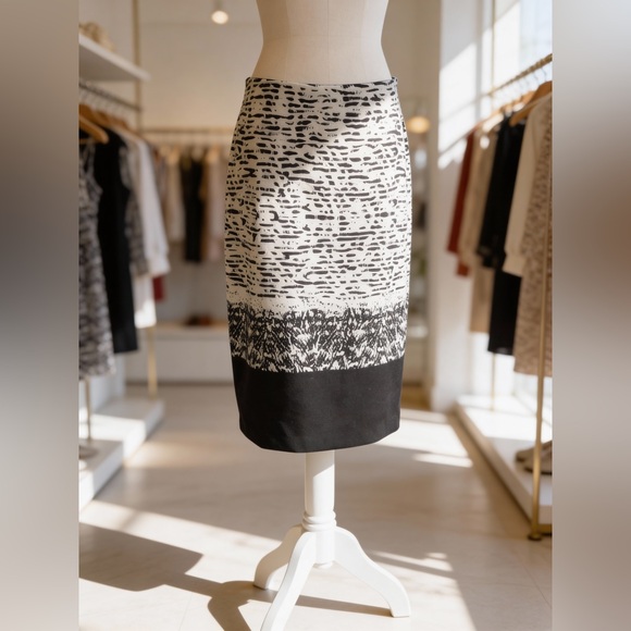 Peter Nygard Stripe Pencil skirt knit elastic waist 8 spandex stretch colorblock - Picture 2 of 16